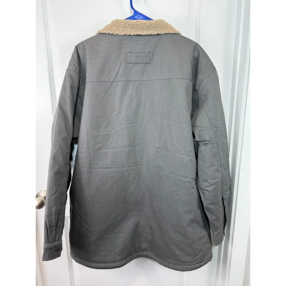 NWT Wrangler Workwear Mens XL Sherpa Jacket Grey Cotton Canvas Zip Carhartt Coat